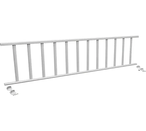 Safety Steel Galvanized Rail with Bracket 10 Ft. White, Rail Only