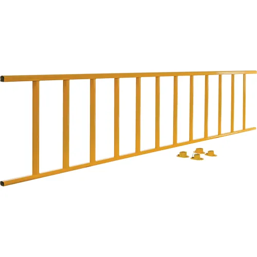 Safety Steel Galvanized Rail with Bracket 10 Ft. Yellow, Rail Only