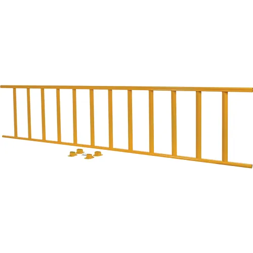 Safety Steel Galvanized Rail with Bracket 10 Ft. Yellow, Rail Only - Image 2