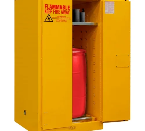 Durham Flammable Drum Cabinet 55 Gallon Manual Close Door - 34"W x 34"D x 65"H