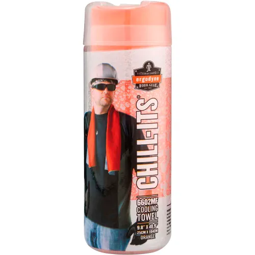 Chill-Its® 6602MF Evaporative Microfiber Cooling Towel, Orange - Image 3