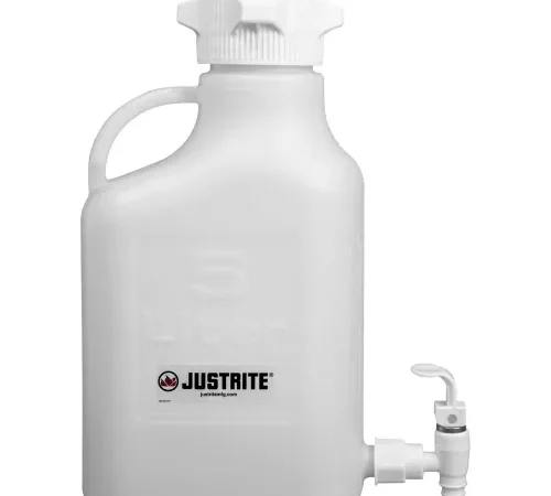 Justrite 12914 Carboy With Spigot, HDPE, 5-Liter