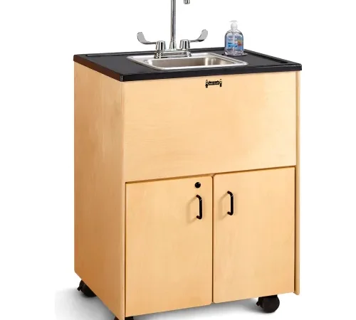 Jonti-Craft® Clean Hands Helper Portable Sink - 38" Counter - Stainless Steel Sink