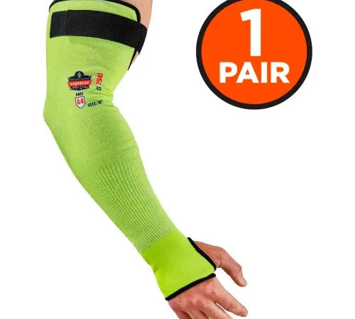 Ergodyne® ProFlex® 7941 Hi-Vis Cut-Resistant Protective Arm Sleeve, 18", 1 Pair, LIme