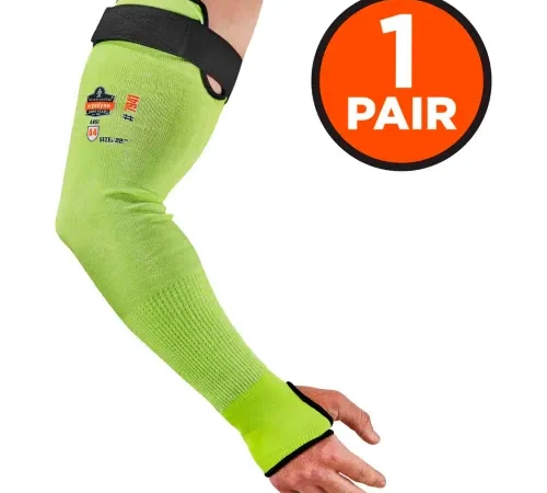Ergodyne® ProFlex® 7941 Hi-Vis Cut-Resistant Protective Arm Sleeve, 22", 1 Pair, LIme
