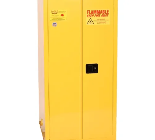 Eagle Mfg Drum Cabinet 55 Gal. Capacity Vertical Manual Close Flammable W/ Drum Supports