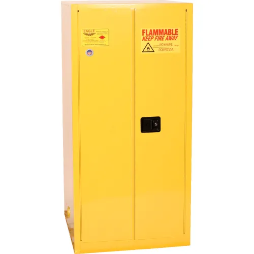 Eagle Mfg Drum Cabinet 55 Gal. Capacity Vertical Manual Close Flammable W/ Drum Supports