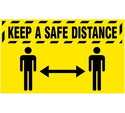 NoTrax® Keep a Safe Distance Safety Message Mat 3/8" Thick 3' x 5' Yellow