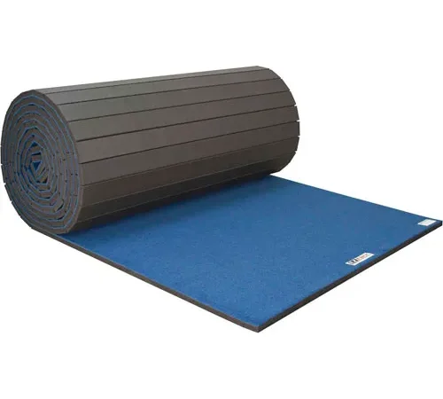 EZ Flex Sport Mat Cheerleading Mat 1-3/8" Thick 6' x 42' Roll Blue