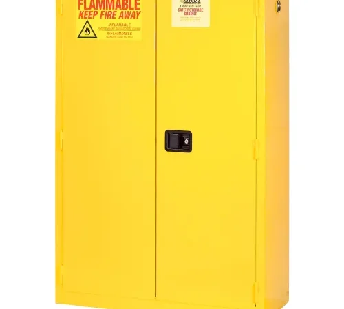 Global Industrial™ Flammable Cabinet, Self Close Double Door, 44 Gallon, 34"Wx18"Dx65"H
