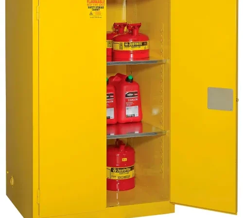 Global Industrial™ Flammable Cabinet, Manual Close Double Door, 90 Gallon, 43"W x 34"D x 65"H