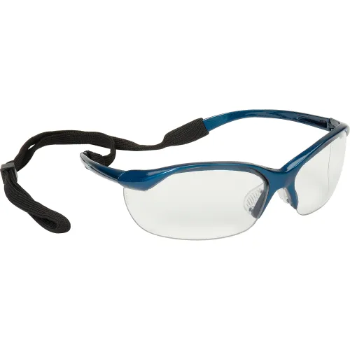 Vapor Safety Glasses - Clear, Metallic Blue
