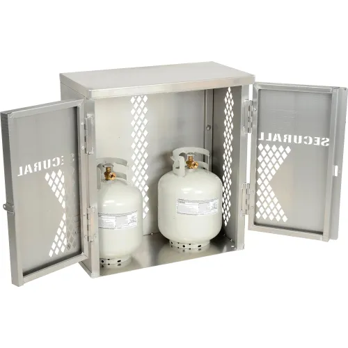 Aluminum Vertical Gas Cylinder Cabinet - 2 Cylinder Capacity, Manual Close - Image 3