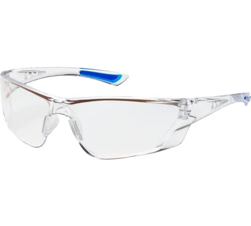 Bouton® Optical Recon Rimless Safety Glasses, Clear Lens, Anti-Scratch/Anti-Fog, Clear Frame - Pkg Qty 12