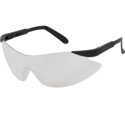 Bouton® Optical Wilco Rimless Safety Glasses, Clear Lens, Anti-Scratch, Black Frame - Pkg Qty 12