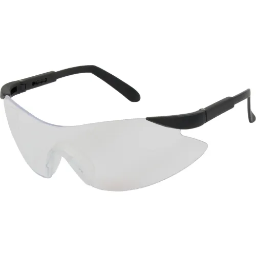 Bouton® Optical Wilco Rimless Safety Glasses, Clear Lens, Anti-Scratch, Black Frame - Pkg Qty 12