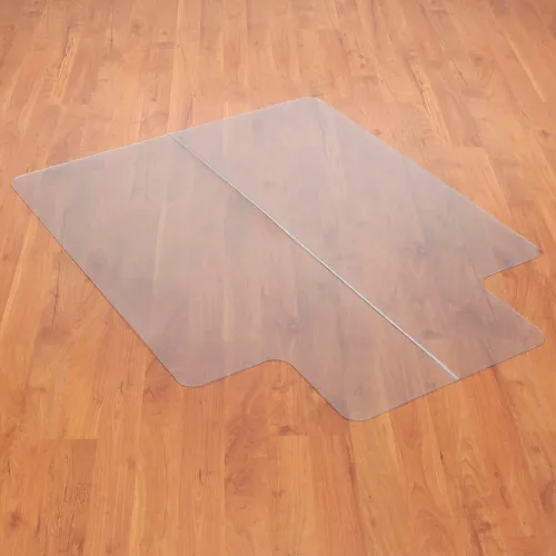 Interion® Office Chair Mat for Hard Floor - 46"W x 60"L with 25" x 12" Lip - Straight Edge - Image 2