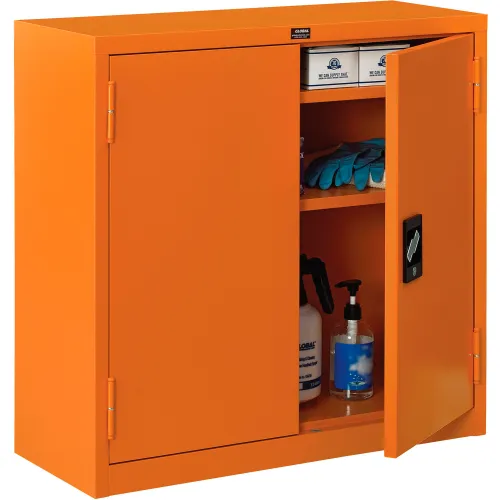 Global Industrial™ Emergency Preparedness Cabinet, Wall Mount, 30"Wx12"Dx30"H, Orange