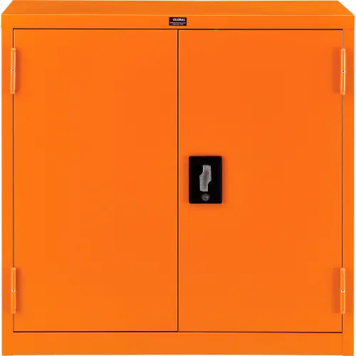 Global Industrial™ Emergency Preparedness Cabinet, Wall Mount, 30"Wx12"Dx30"H, Orange - Image 3