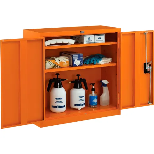 Global Industrial™ Emergency Preparedness Cabinet, Wall Mount, 30"Wx12"Dx30"H, Orange - Image 4