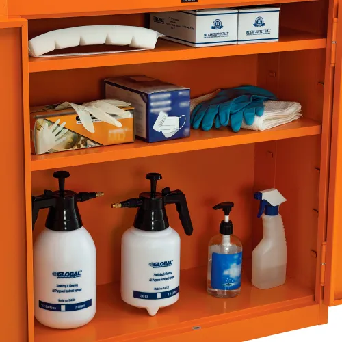 Global Industrial™ Emergency Preparedness Cabinet, Wall Mount, 30"Wx12"Dx30"H, Orange - Image 5