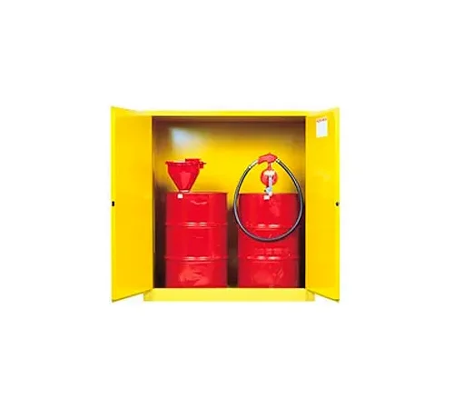 Justrite® Drum Cabinet 110 Gal. Capacity Vertical Manual Close Flammable W/ Drum Support