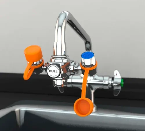 Guardian Equipment EyeSafe" Faucet Mount Steel Eyewash Station, Assembled