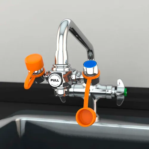 Guardian Equipment EyeSafe" Faucet Mount Steel Eyewash Station, Assembled