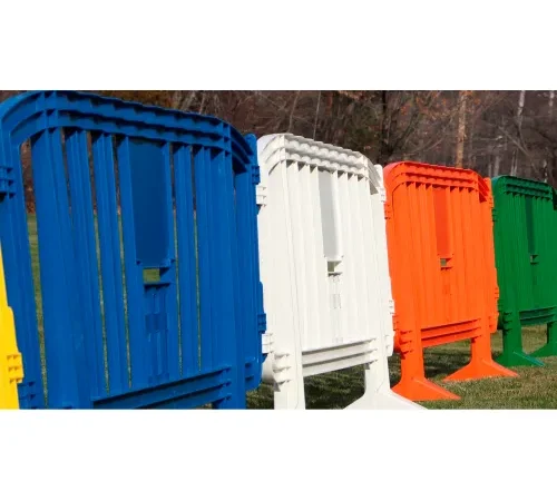 MOVIT® Plastic Interlocking Barricade, 78"L x 39"H, Blue