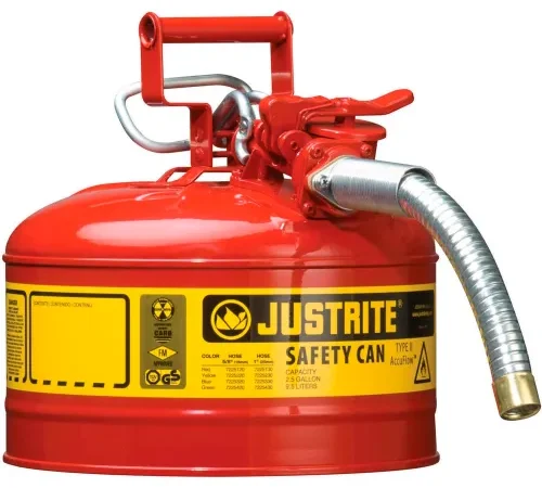 Justrite® Type II Safety Can - 2-1/2 Gallon with 1" Hose, 7225130