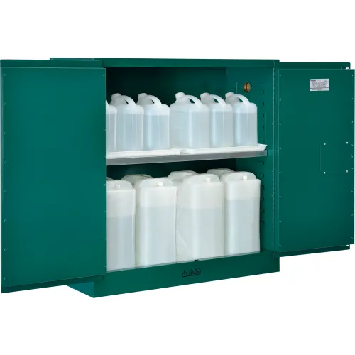 Global Industrial™ Pesticide Storage Cabinet, 3 Gallon, Manual Close, 43"W x 18"D x 44"H - Image 2