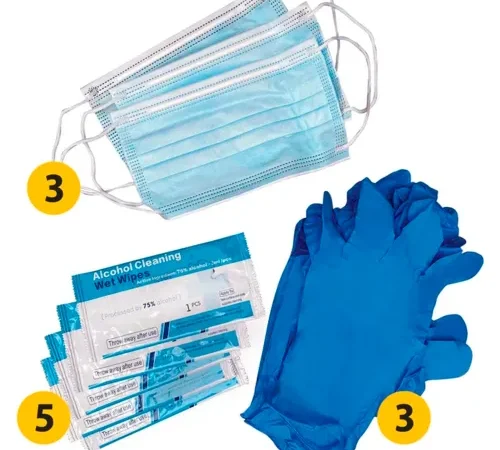 Honeywell North Work-Day Disposable Safety Pack, Includes Masks, Gloves & Wipes