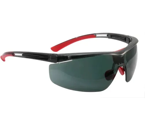 Honeywell North Adaptec Safety Glasses,  Half Frame, Black Frame, Smoke Lens, Anti-Fog