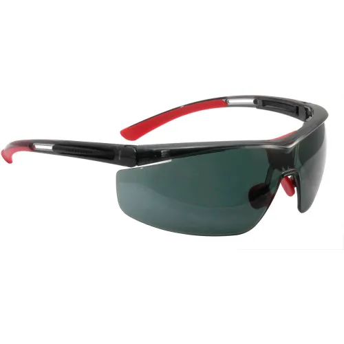 Honeywell North Adaptec Safety Glasses, Half Frame, Black Frame, Smoke Lens, Anti-Fog