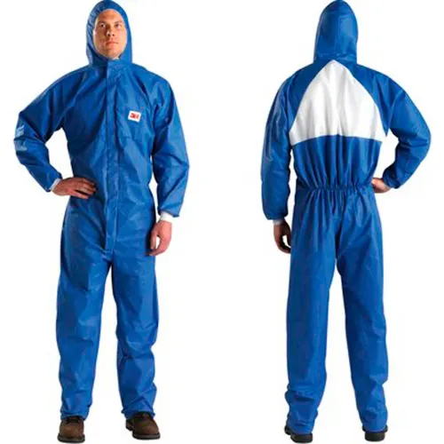 3M™ Disposable Coverall, Knit Cuffs, Attached Hood, Blue, 3X-Large, 4530-BLK-3XL, 25/Case