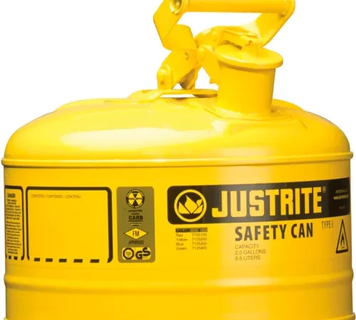 Safety Can Type I-2-1/2 Gallon Galvanized Steel, Yellow, 7125200