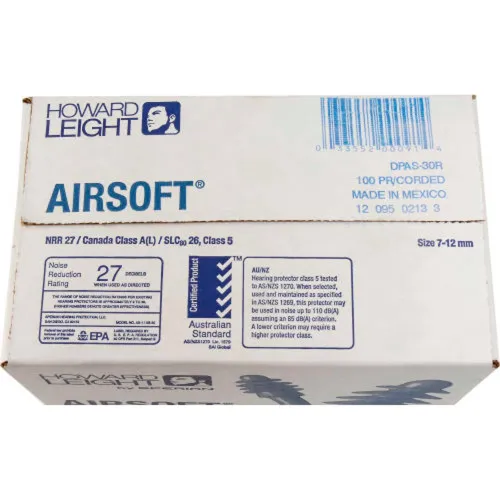 Howard Leight™ DPAS-30 AirSoft® Ear Plugs, Reusable, NRR 27, Corded, 100 Pairs/Box - Image 3