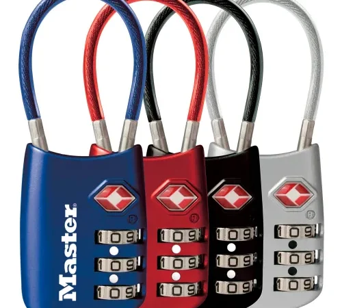 Master Lock® No. 4688D TSA-Accepted Luggage Combination Padlock 2"W Assorted Colors Price Each - Pkg Qty 4