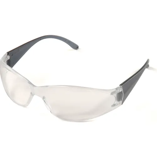 ERB® Boas® Frameless Safety Glasses, Anti-Scratch, Clear Lens, Gray Temples