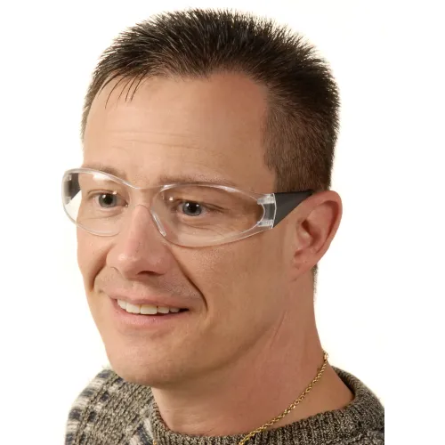 ERB® Boas® Frameless Safety Glasses, Anti-Scratch, Clear Lens, Gray Temples - Image 4