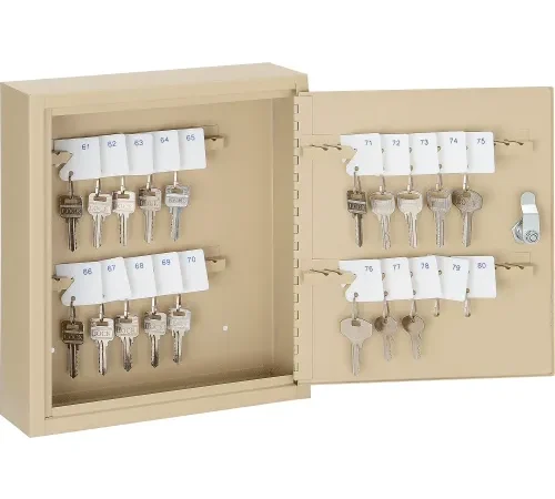 Global Industrial Key Cabinet - 60 Keys, Sand