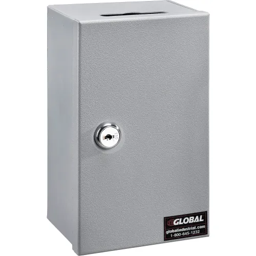 Global Industrial™ Drop-In Key Control Box, 4-3/8"W x 3-1/4"D x 7-1/4"H, Keyed Alike, Gray - Image 2