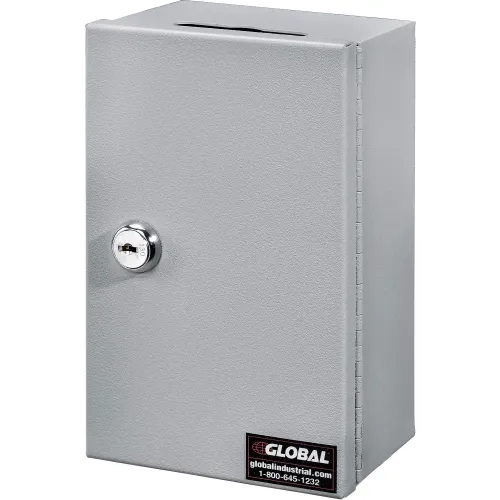 Global Industrial™ Drop-In Key Control Box, 4-3/8"W x 3-1/4"D x 7-1/4"H, Keyed Alike, Gray - Image 5