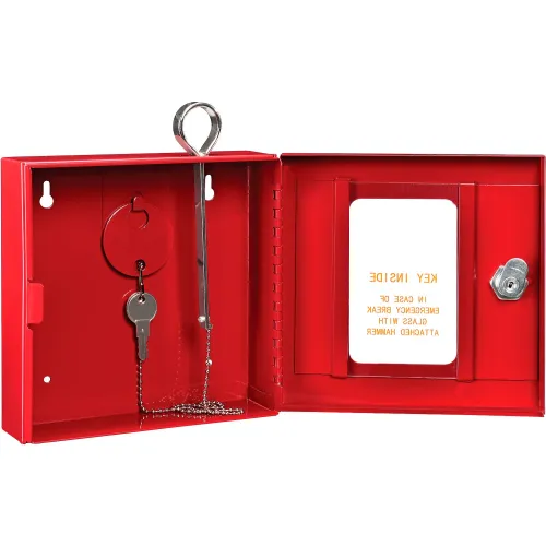 Global Industrial™ Emergency Key Box, 6-1/4"W x 2"D x 6-7/8"H, Keyed Differently, Red - Image 3