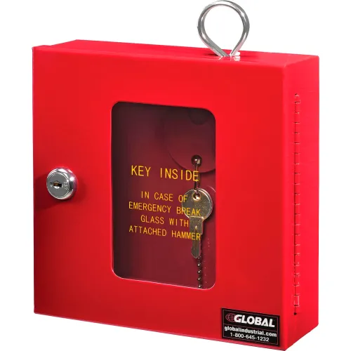Global Industrial™ Emergency Key Box, 6-1/4"W x 2"D x 6-7/8"H, Keyed Differently, Red - Image 5