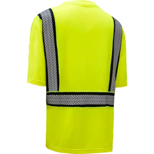 GSS Safety Class 2 Onyx Two-Tone Anti-Snag T-Shirt w/Segment Tape-Lime-MD - Image 2