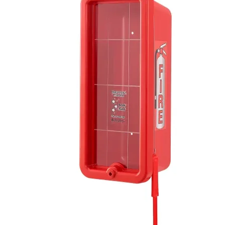 Global Industrial" Plastic Fire Extinguisher Cabinet, Fits 2-1/2 - 5 lbs., Red