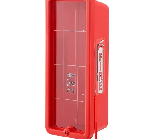 Global Industrial" Plastic Fire Extinguisher Cabinet, Fits 10 lbs., Red