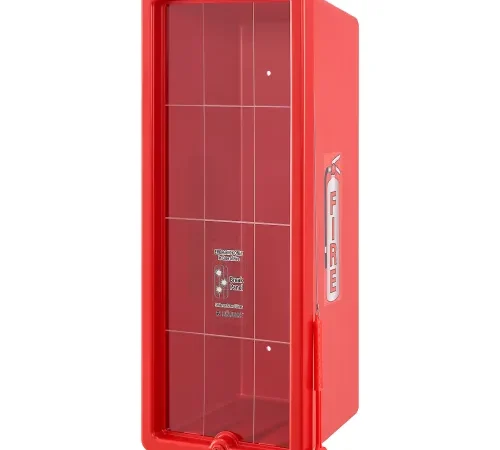 Global Industrial" Plastic Fire Extinguisher Cabinet, Fits 20 lbs., Red