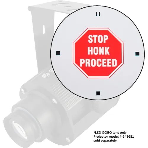 Global Industrial™ LED Sign Projector Lens, Stop Honk Proceed - Image 2